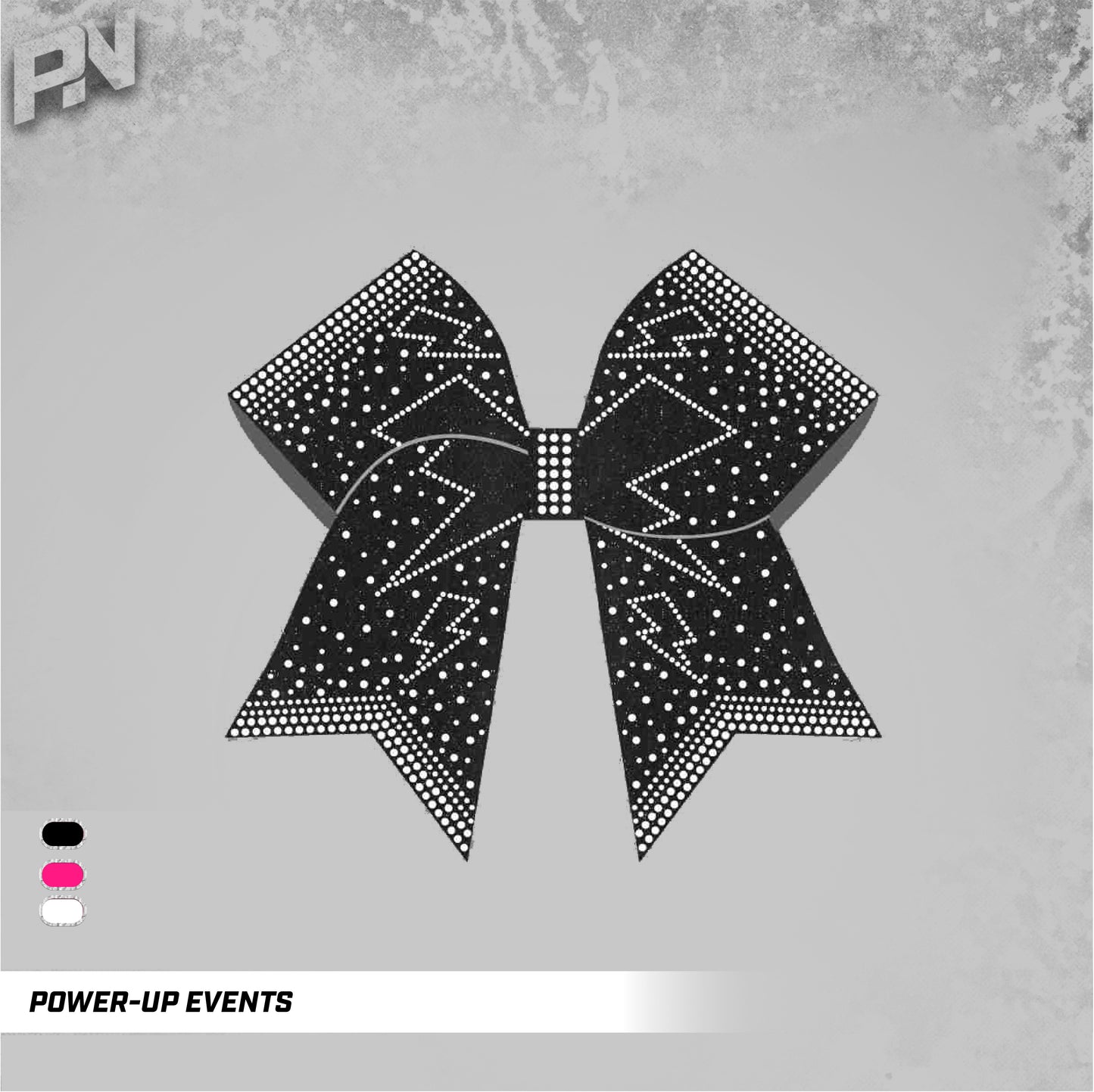 Power Up Black Rhinestone Bow